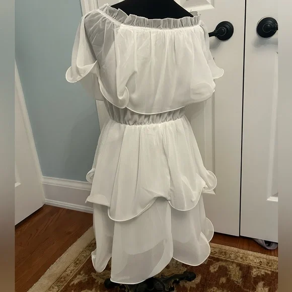 PrettyLittleThing White Ruffle Dress - Picture 5 of 5